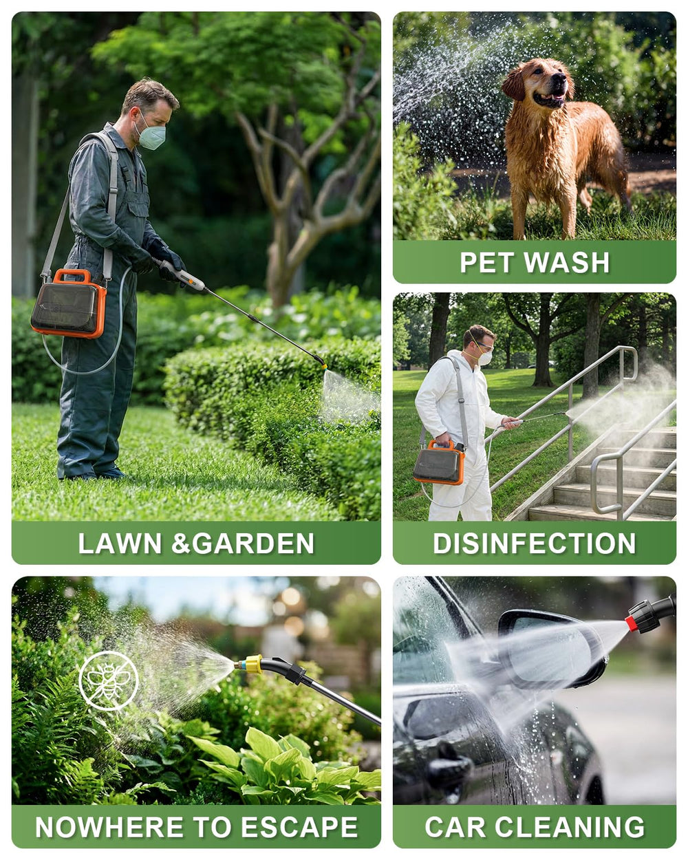 Tarden 2 Gallon Electric Garden Sprayer with battery charging indicator
