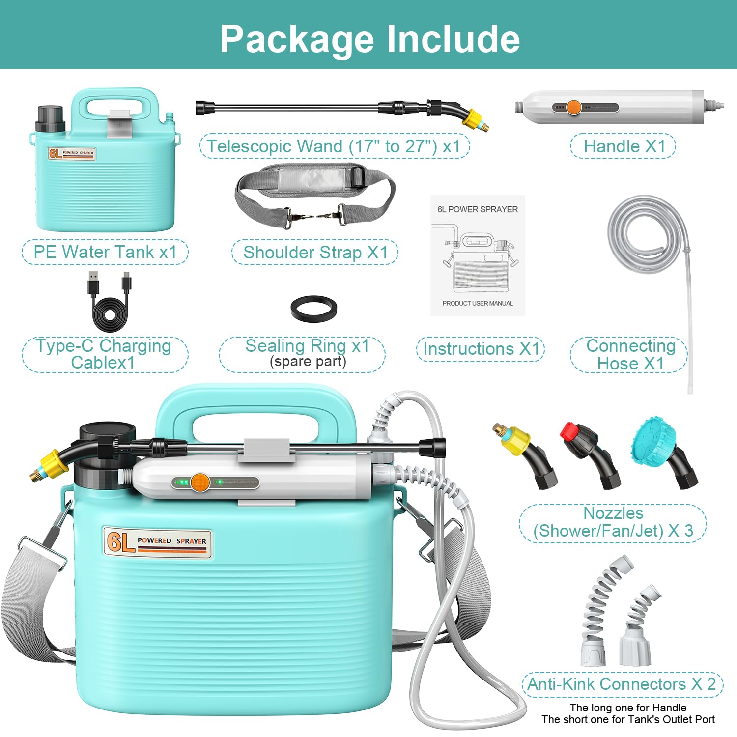 Tarden garden sprayer with shoulder strap