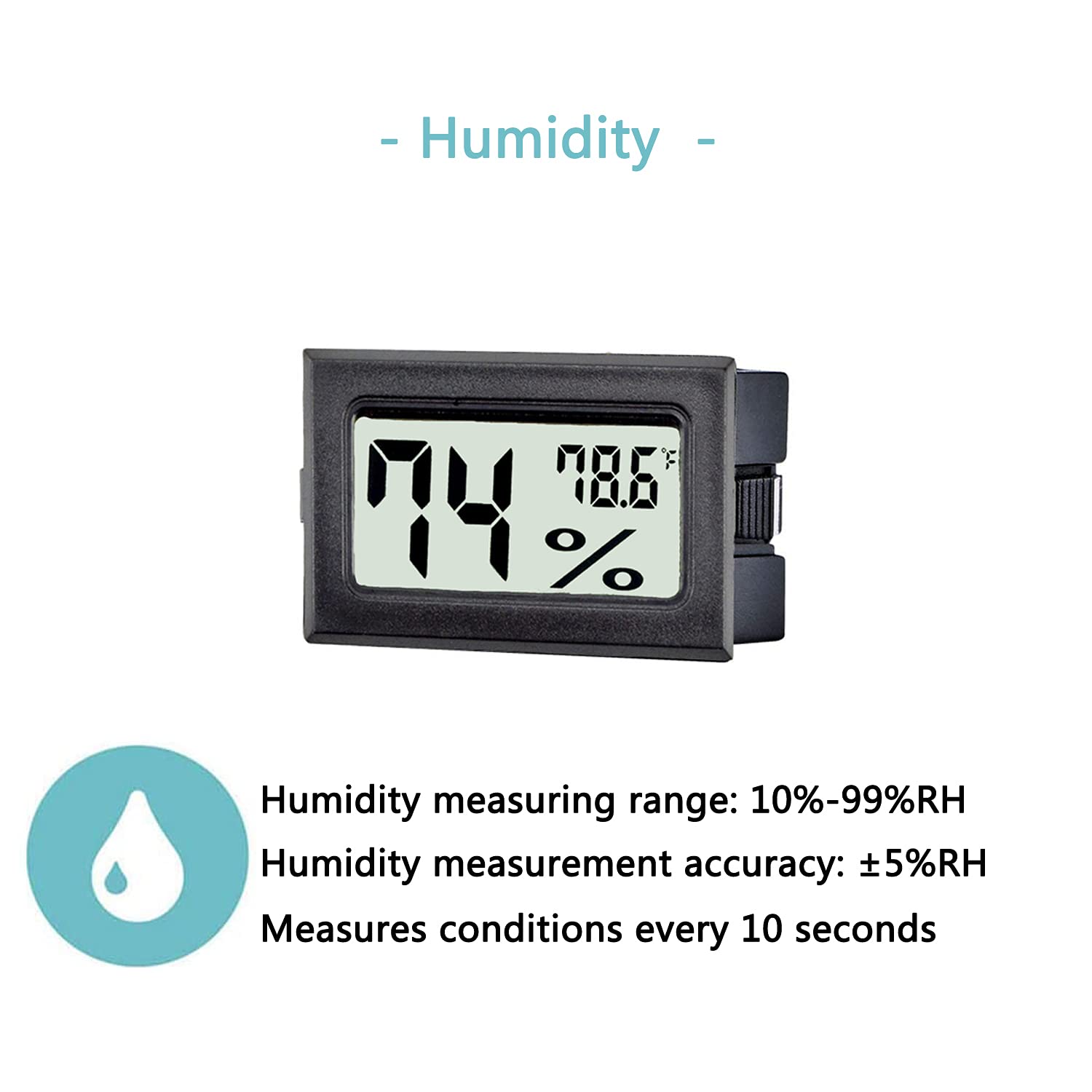 TASOGEN Mini Digital Thermometer Hygrometer displayed in a greenhouse
