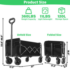 TATAANTY Collapsible Wagon Cart folded compactly for storage