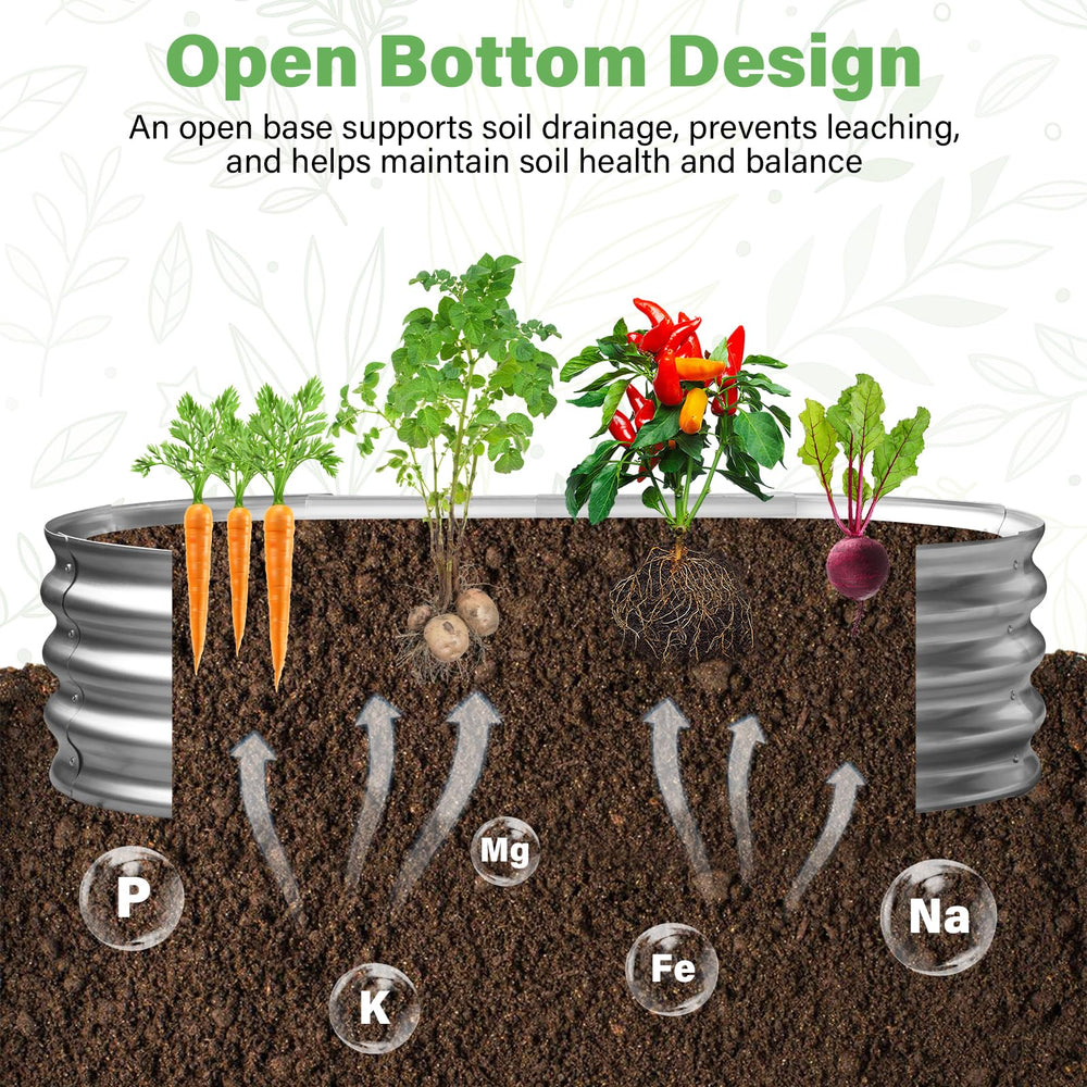 TATAANTY Galvanized Raised Garden Bed open base for drainage