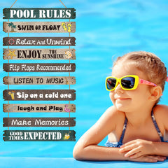 Tatuo Hot Tub Rules sign hanging in a bathroom