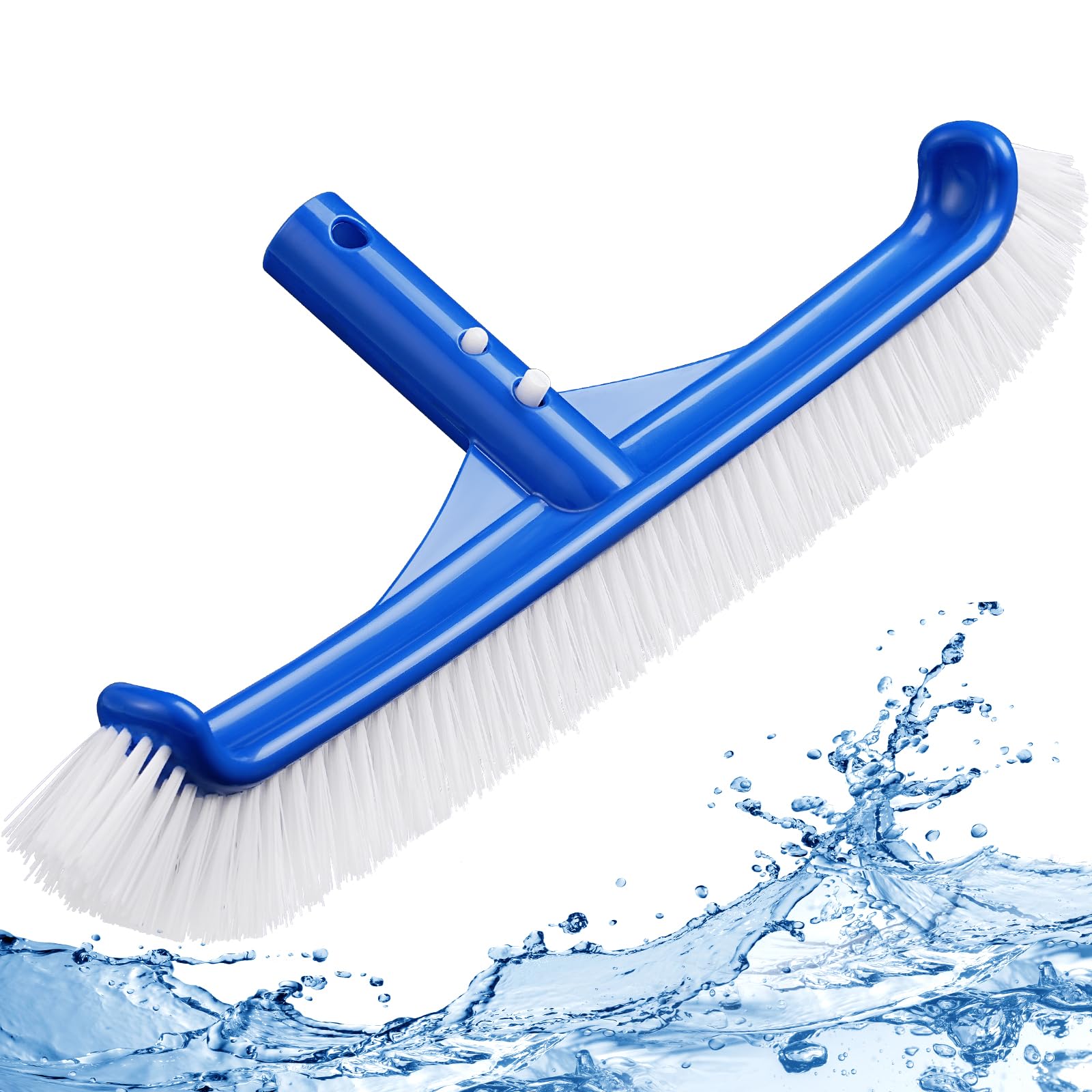 Tavaleu 18-inch pool brush head front view with curved edges