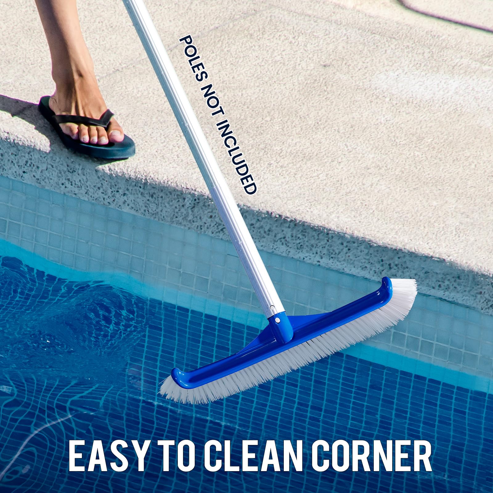 Tavaleu pool brush head on a swimming pool surface