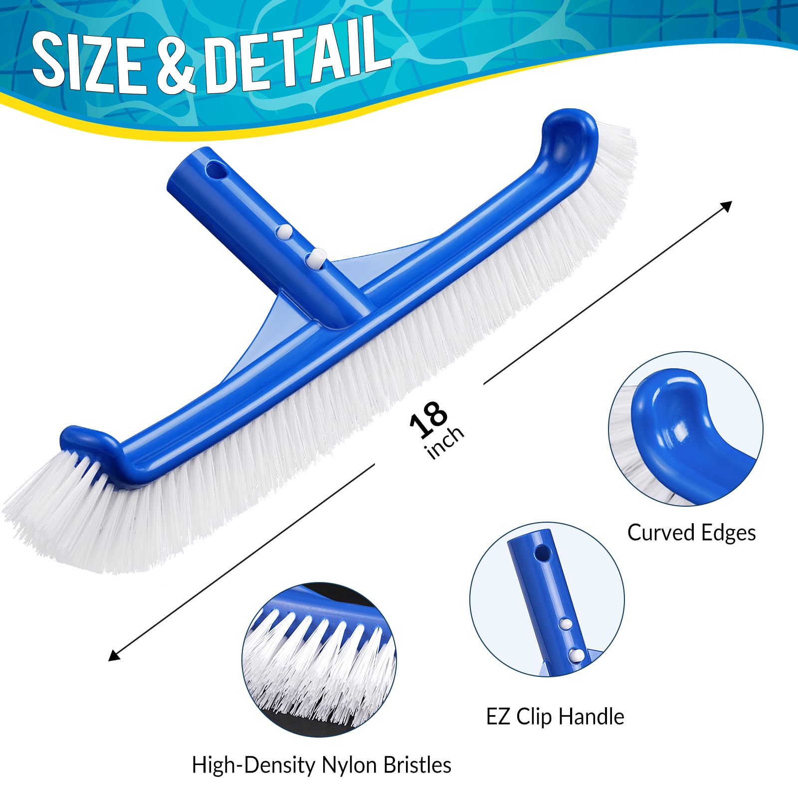 Tavaleu pool brush head showing EZ clip attachment