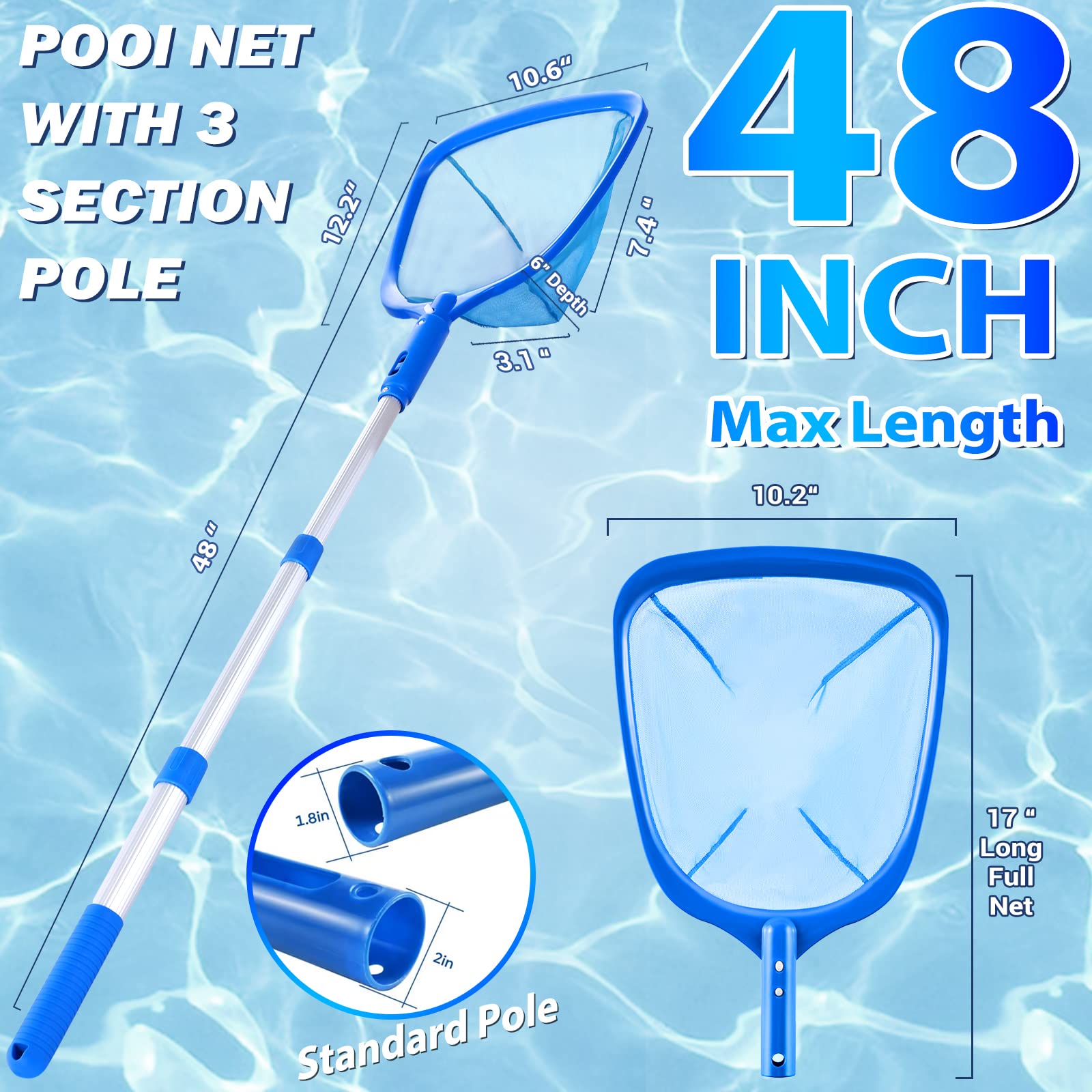 Tavaleu Pool Skimmer extended to 48 inches