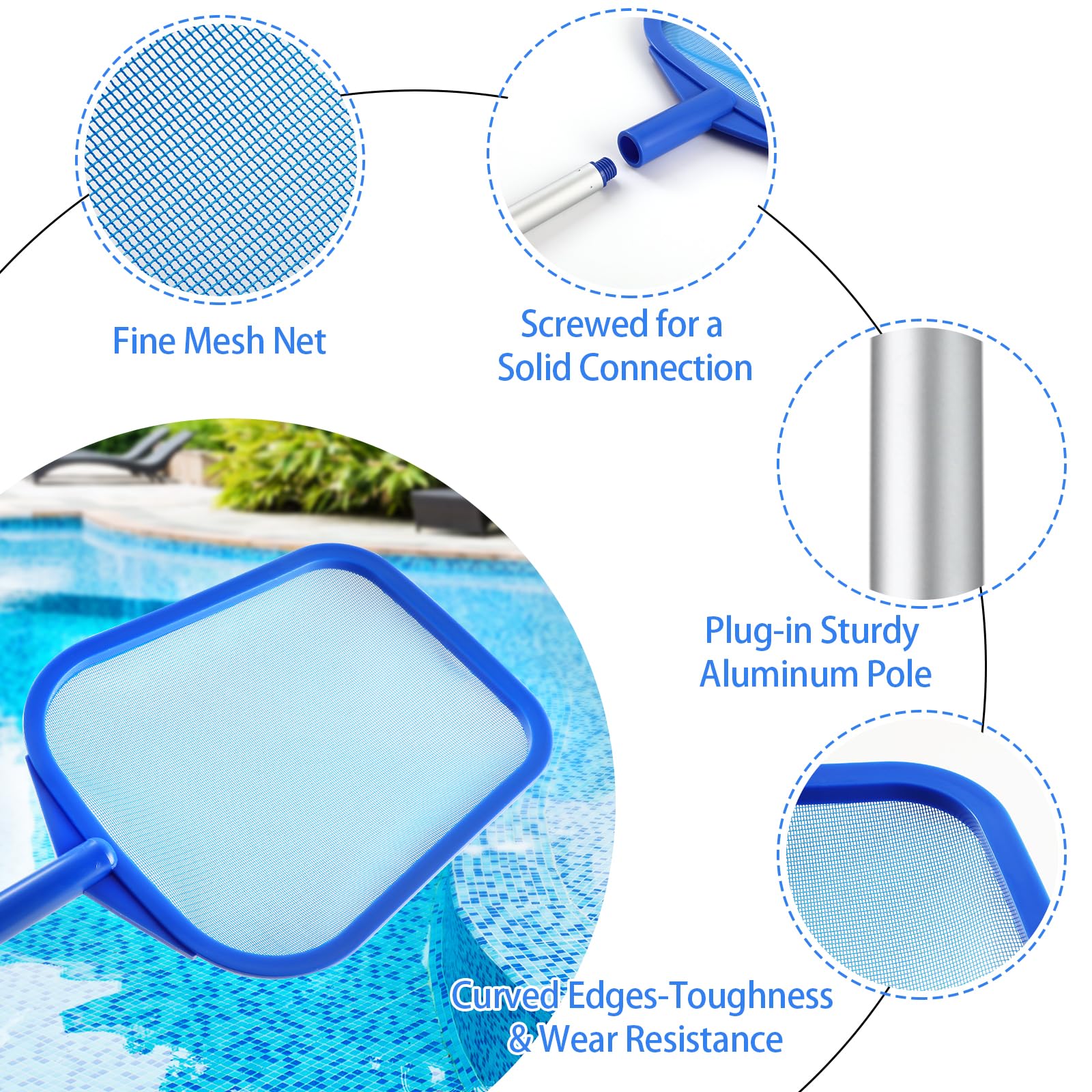 Tavaleu Pool Skimmer in use cleaning a pool