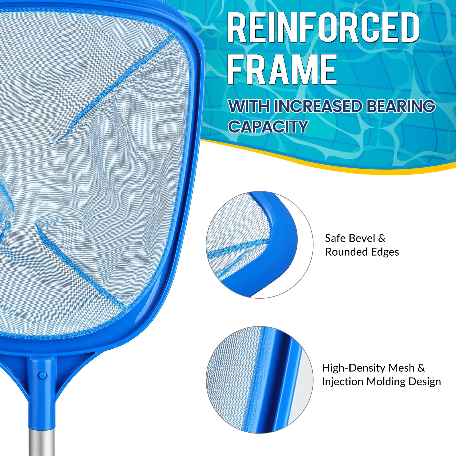 Tavaleu Pool Skimmer Net featuring snap button for easy installation