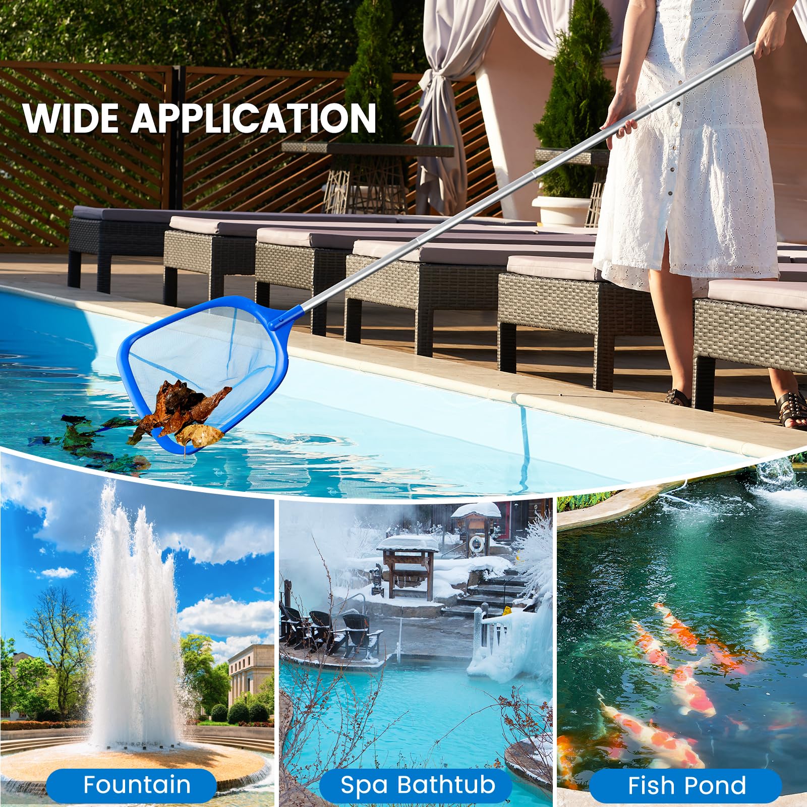 Tavaleu Pool Skimmer Net packaging showing product details