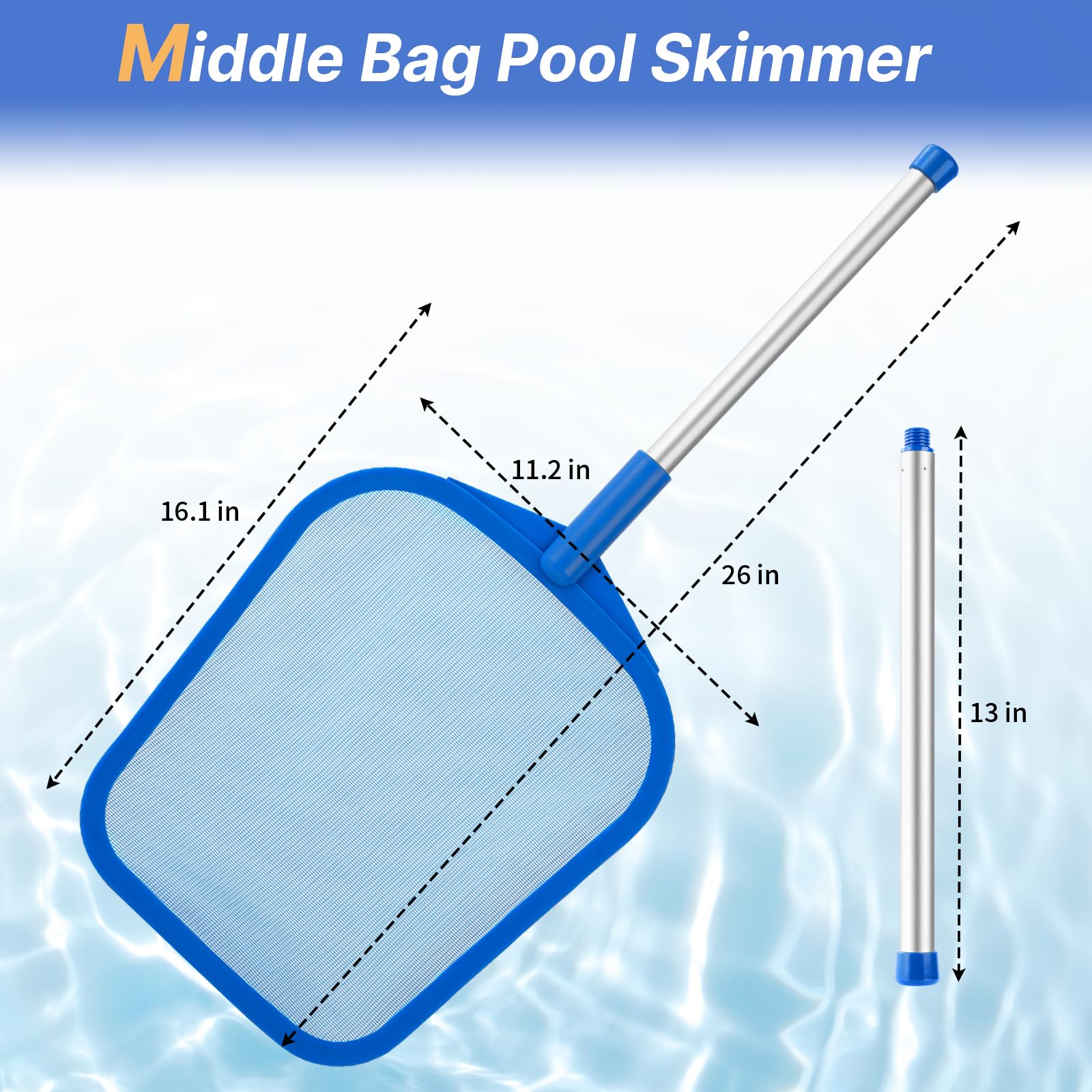 Tavaleu Pool Skimmer Net side view showing ultra-fine mesh