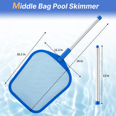 Tavaleu Pool Skimmer Net side view showing ultra-fine mesh