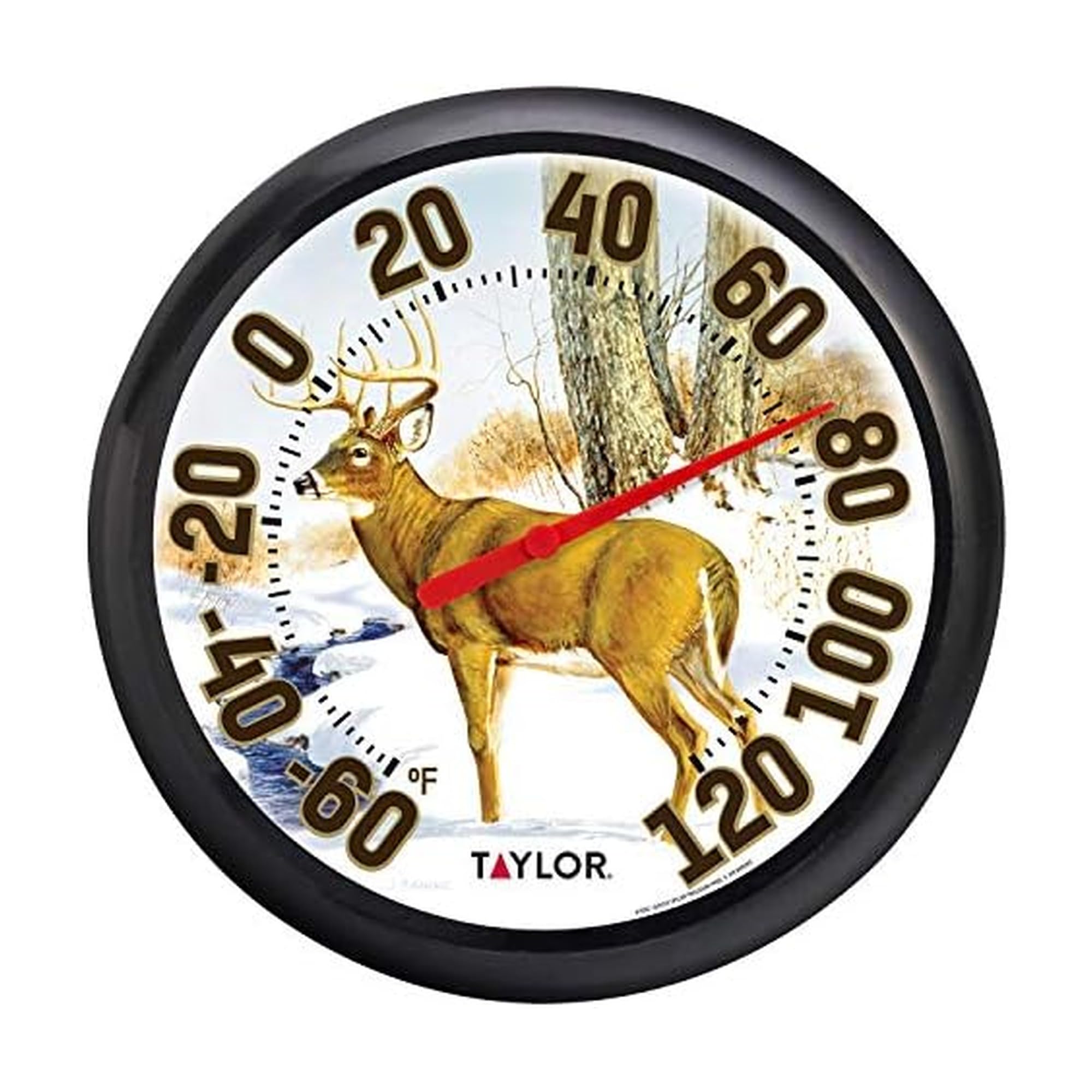 Taylor 13.25-inch deer pattern thermometer front view