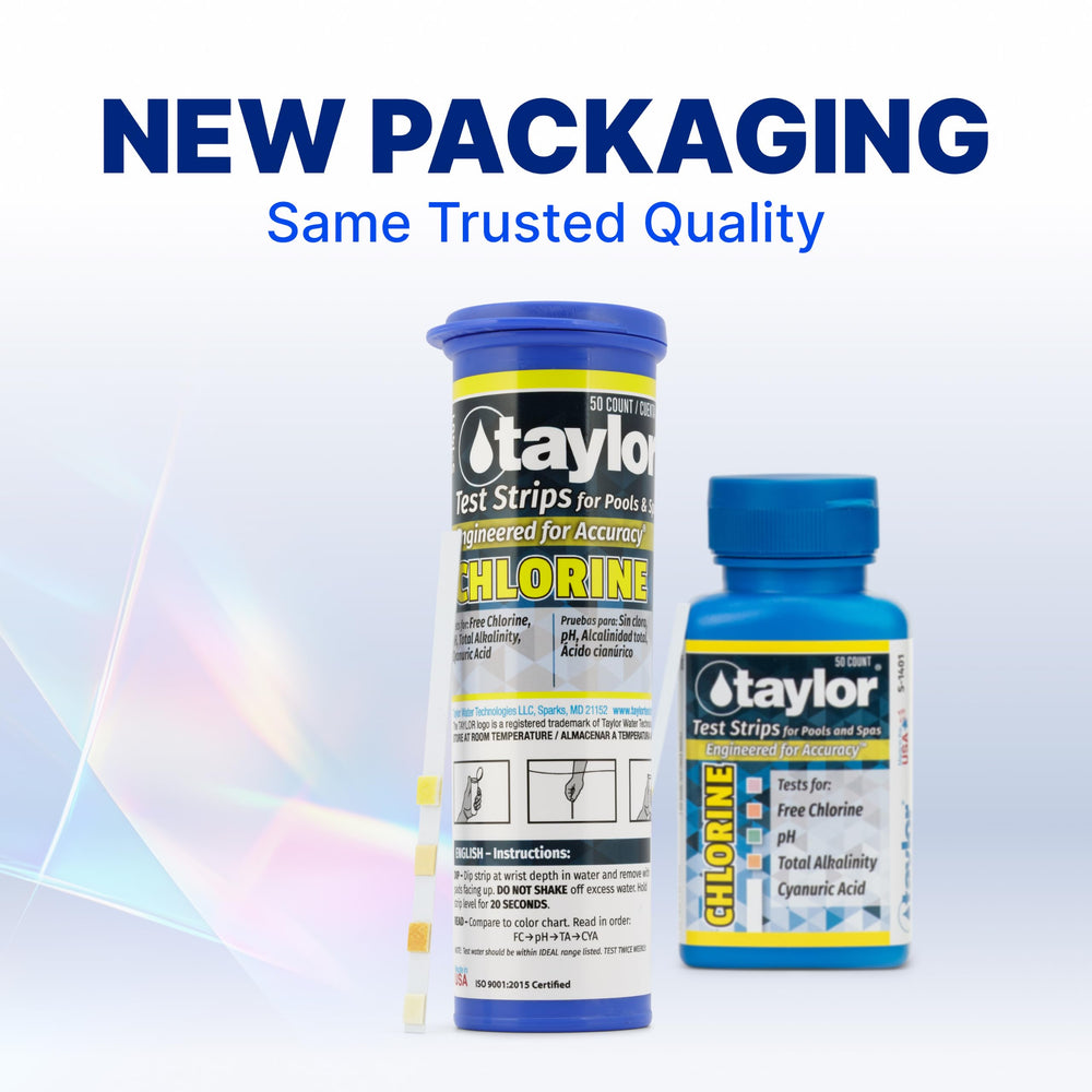Taylor 4-in-1 Pool and Spa Test Strips in use