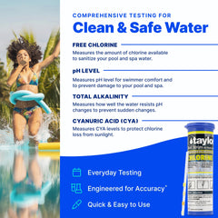 Taylor 4-in-1 Pool and Spa Test Strips packaging