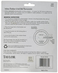 Taylor 6" Dial Thermometer showing temperature scale