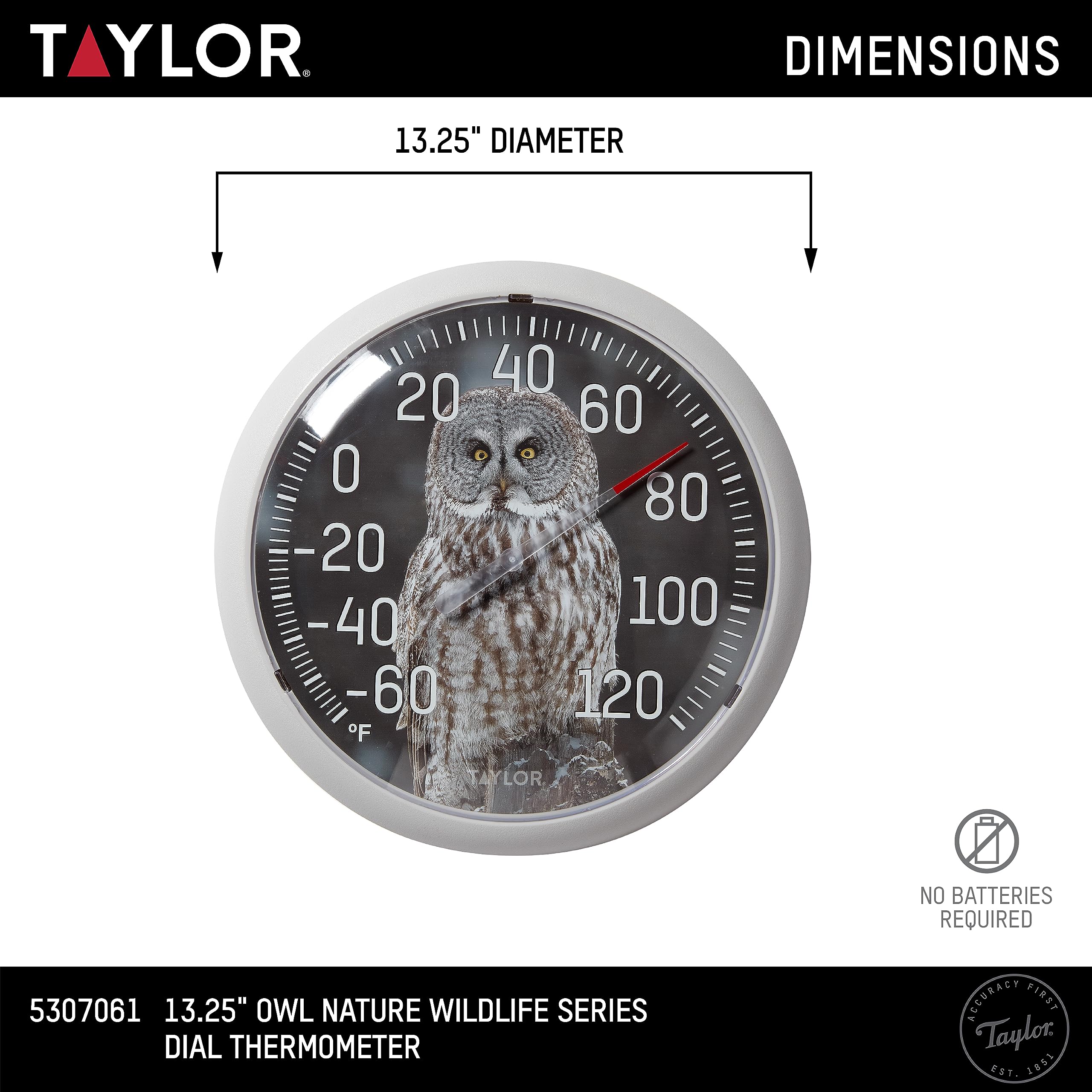 Taylor Dial Thermometer mounted on a patio wall