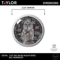 Taylor Dial Thermometer mounted on a patio wall