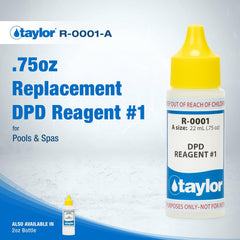Taylor DPD Reagent #1 0.75 oz side view showing instructions