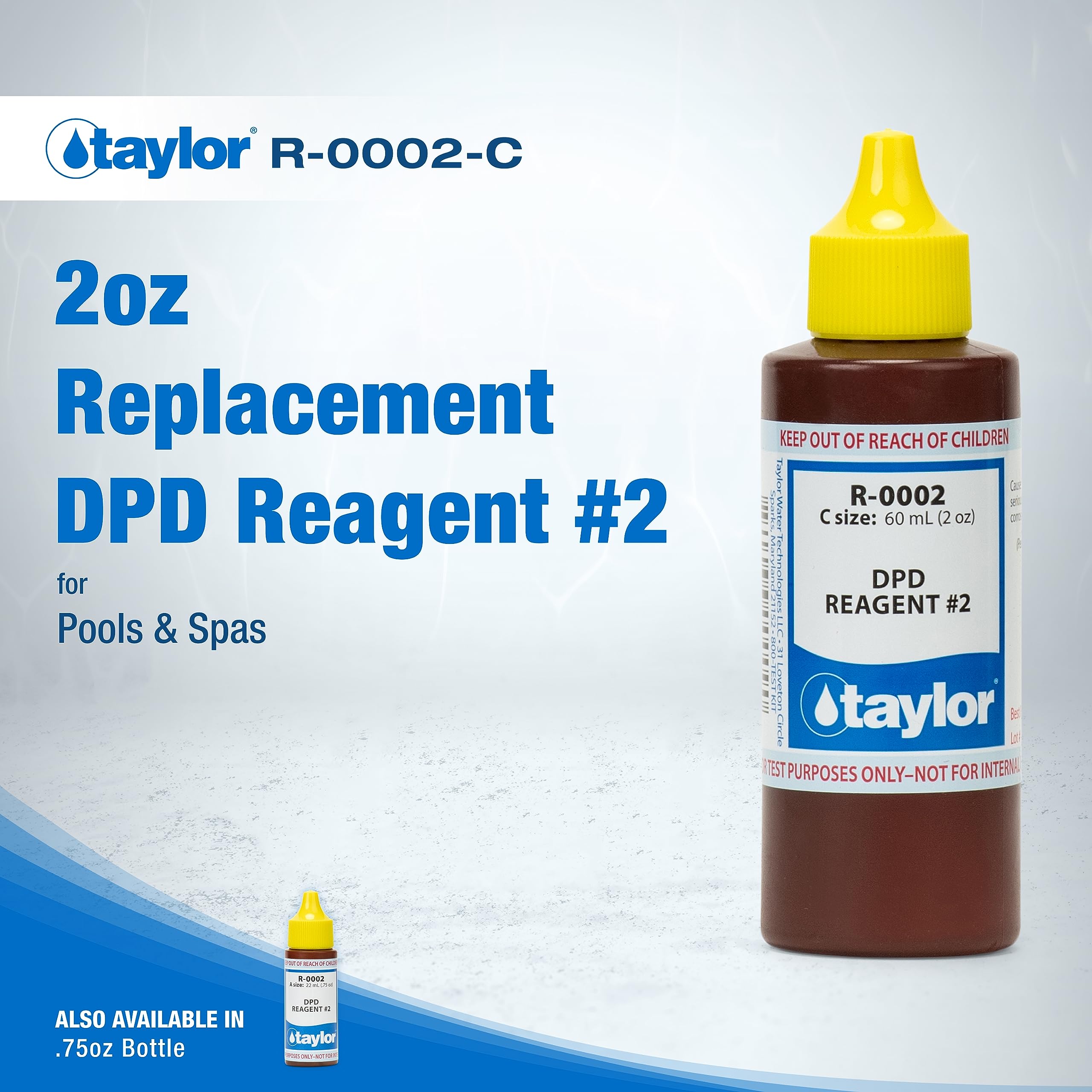 Taylor DPD Reagent #2 2 oz bottle side view