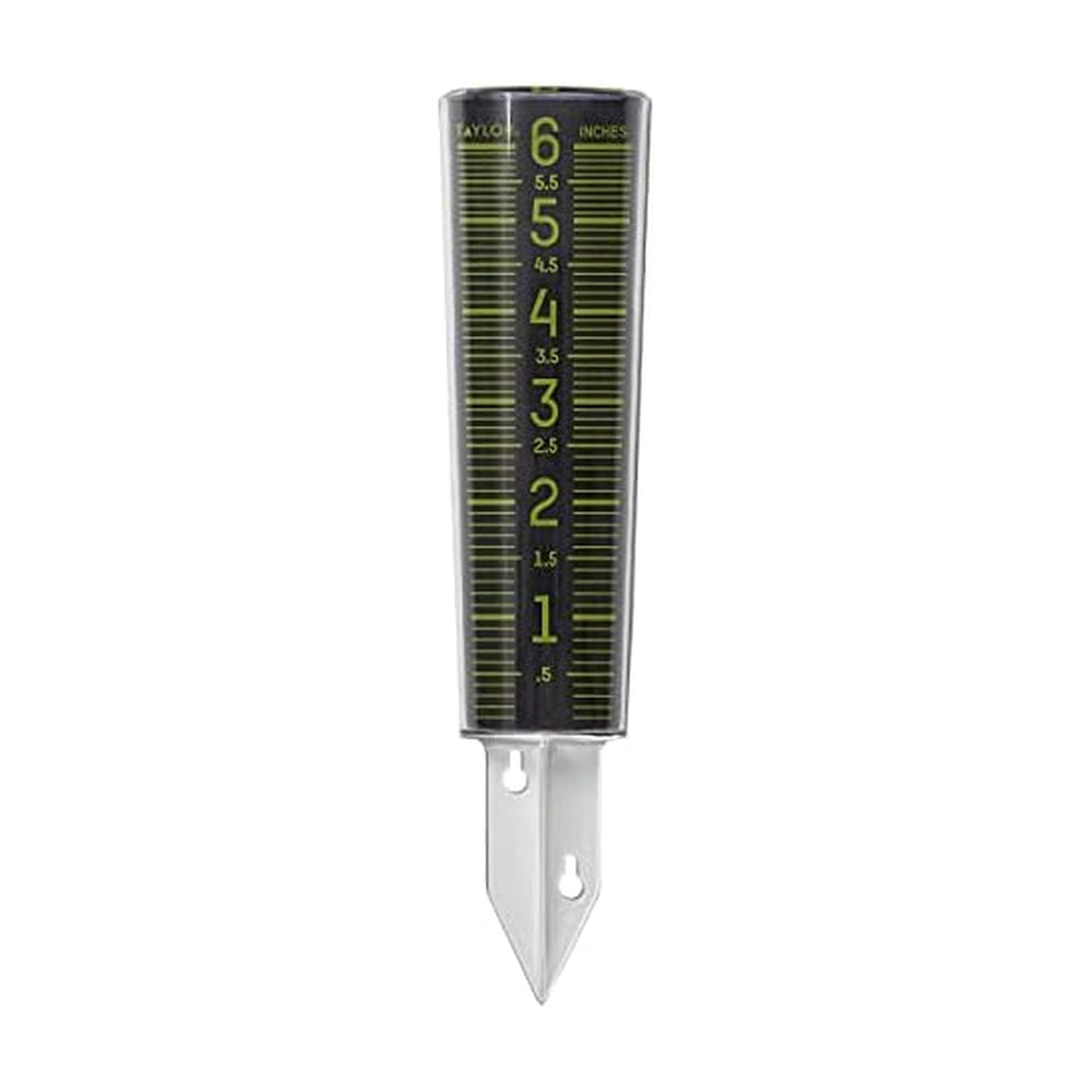 Taylor Glow-In-The-Dark Rain Gauge front view showing measurement markings