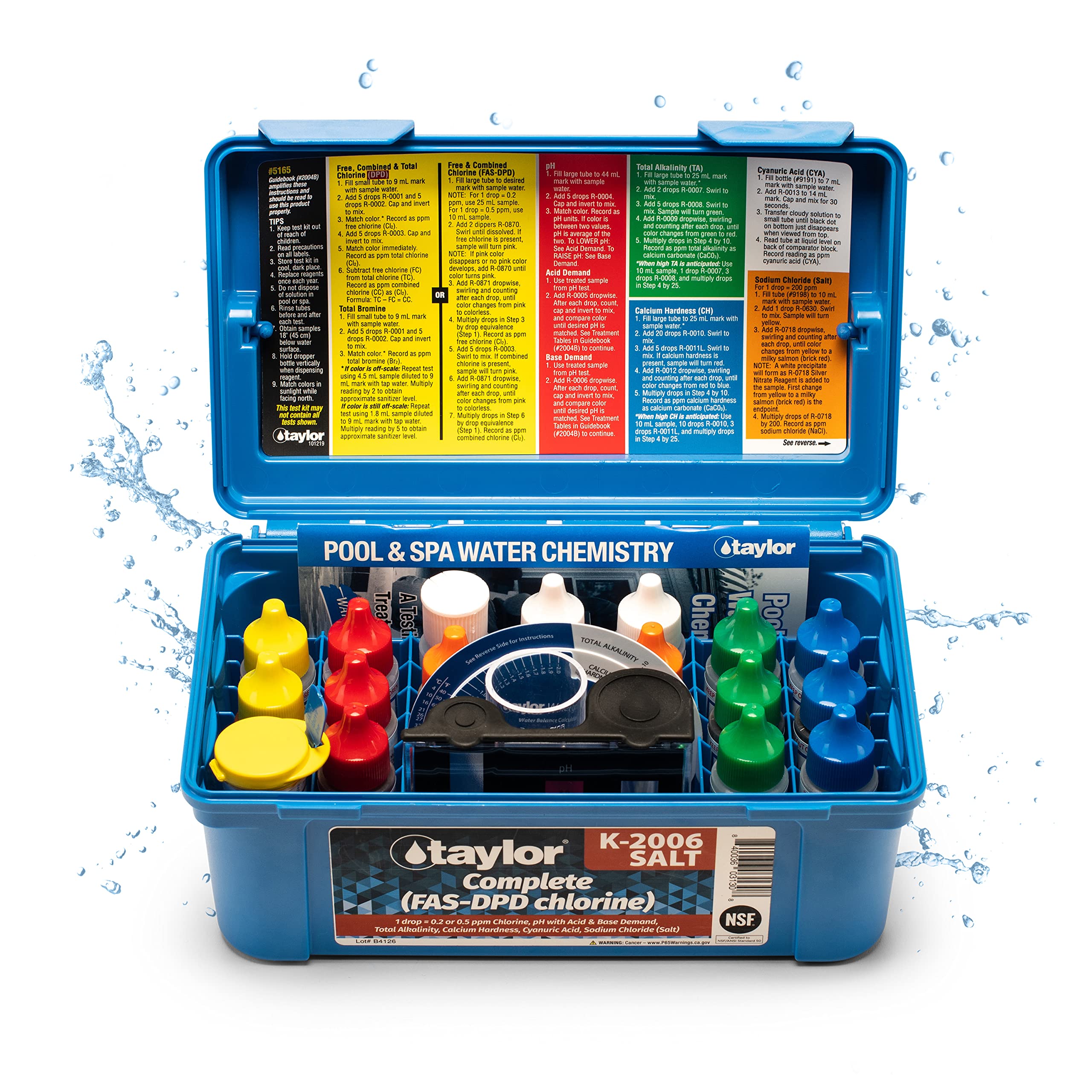 Taylor K-2006-SALT 9-in-1 Saltwater Pool Test Kit front view