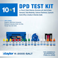 Taylor K-2006-SALT kit contents including reagents and comparator