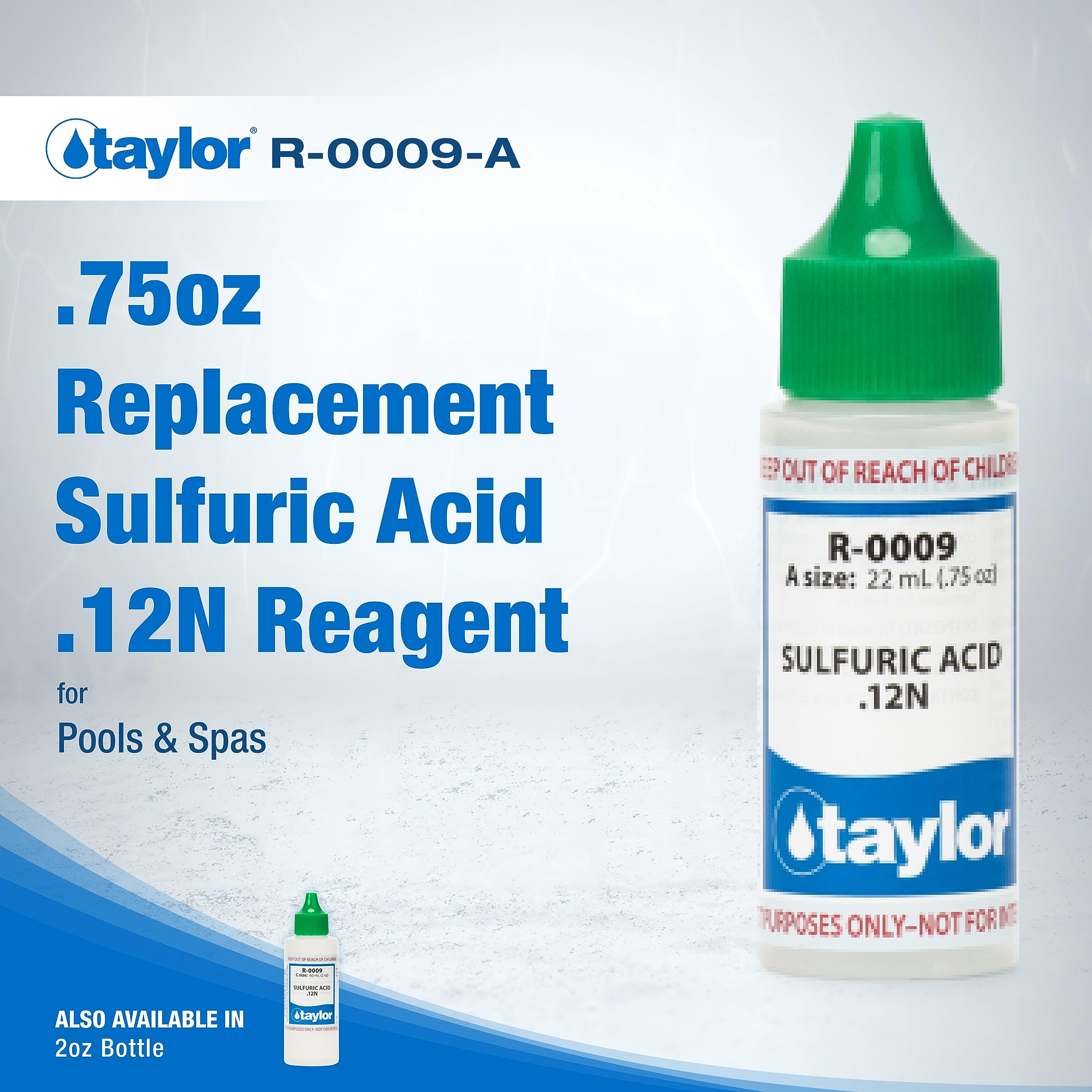Taylor R-0009-A Sulfuric Acid 12N Reagent 0.75-ounce bottle back view