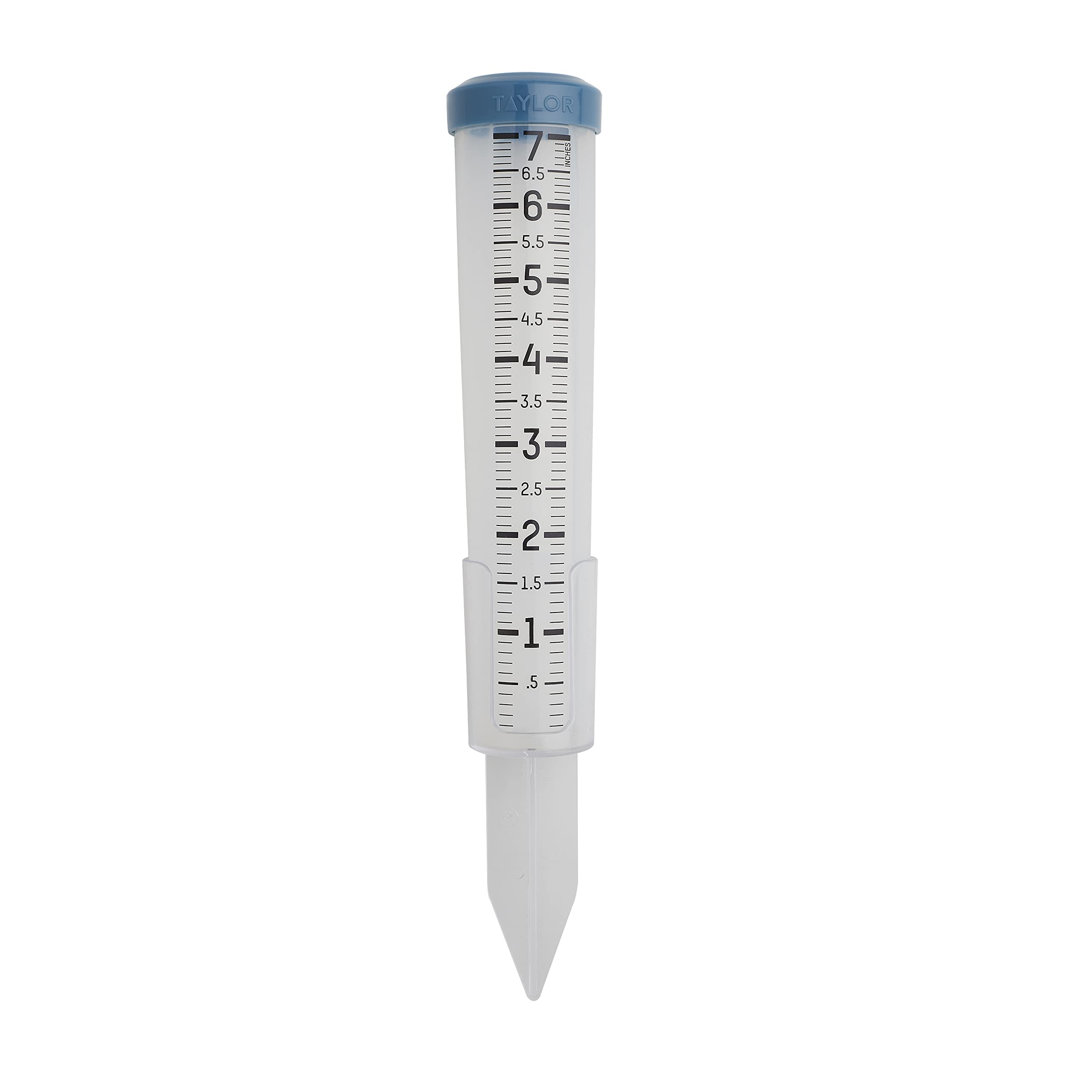 Taylor Rain Gauge in winter with frozen water inside