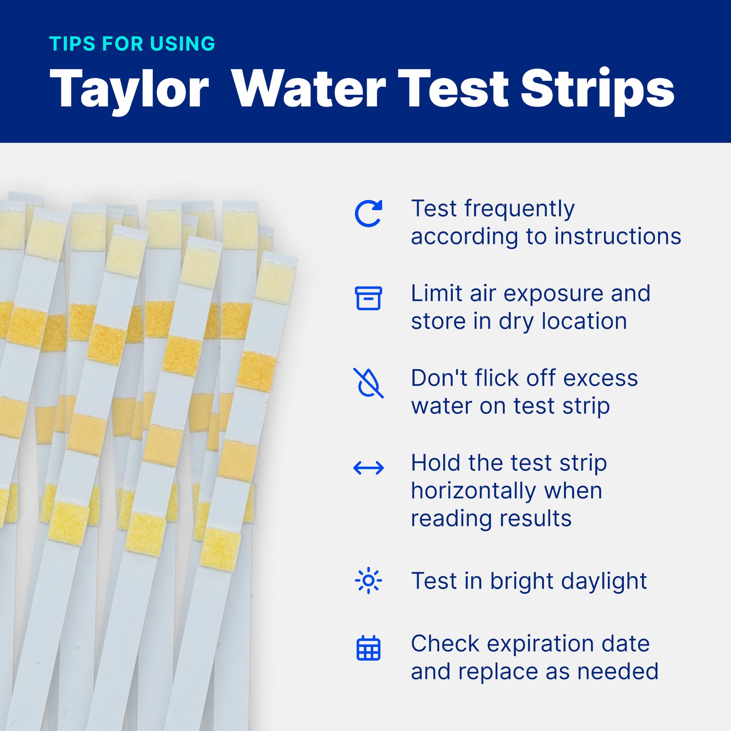 Taylor test strips with multicolor results