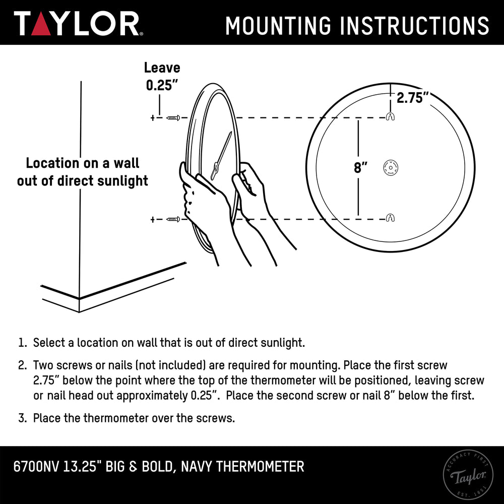 Taylor thermometer with built-in recalibration wrench in protective case