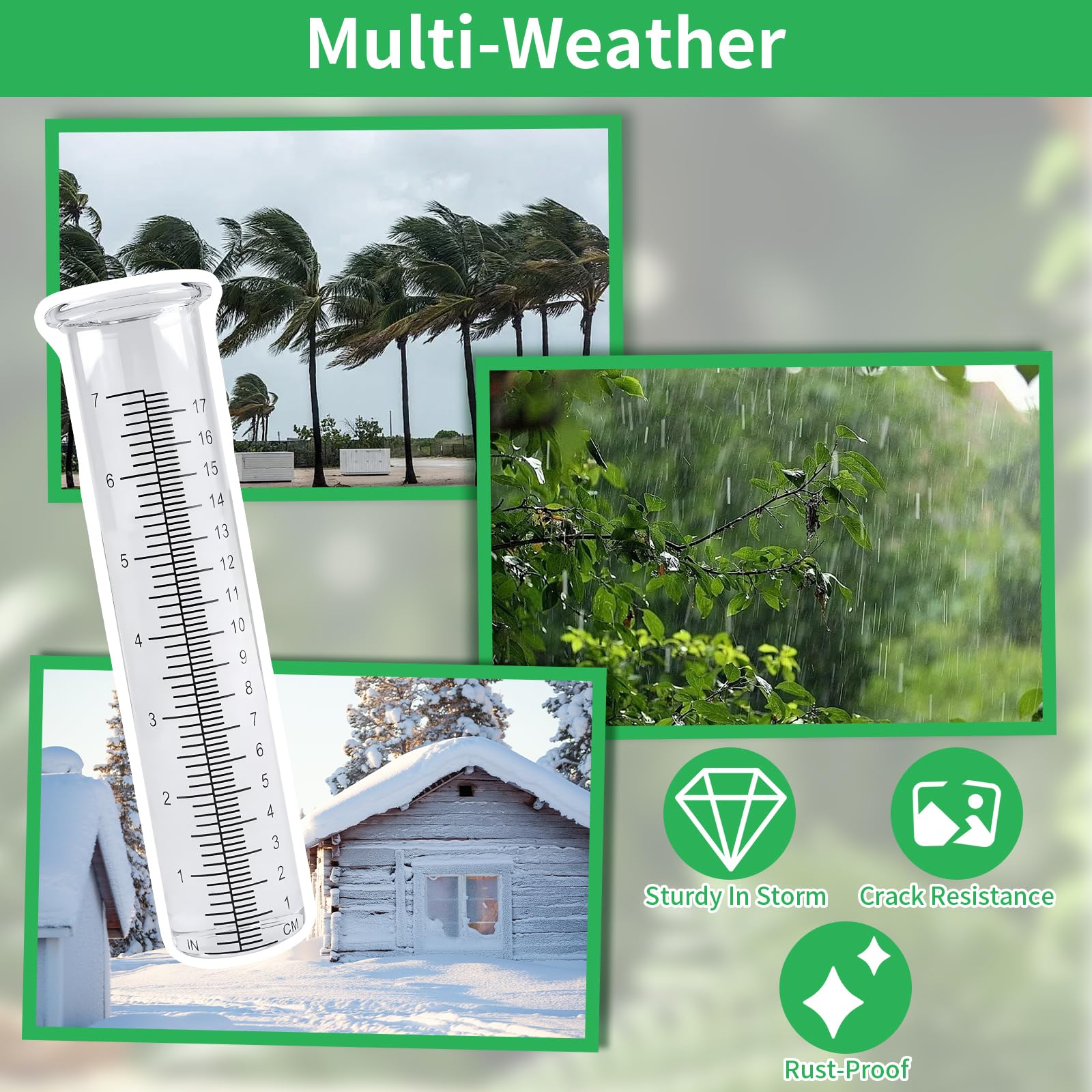 TBWHL rain gauge replacement tube dimensions displayed