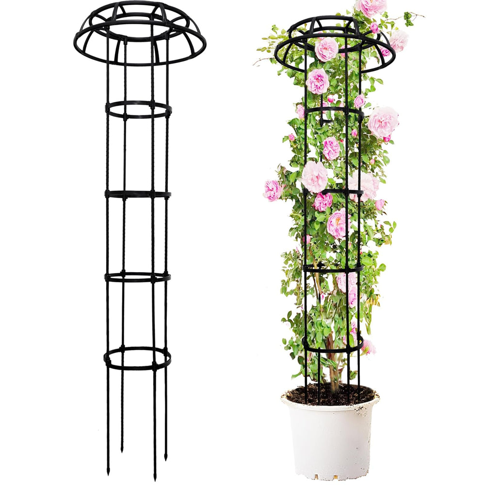 TCBWFY 65-Inch Garden Trellis with mushroom top side view