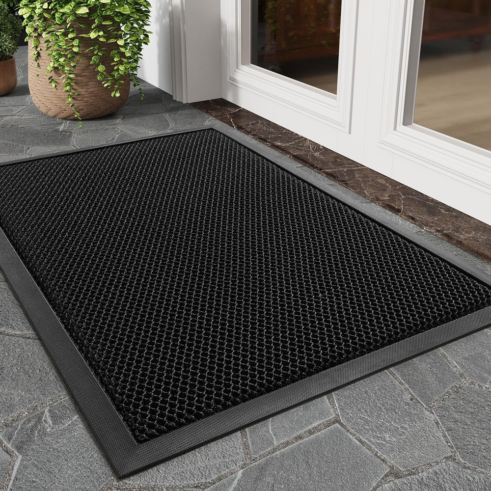 tchdio 17x29 doormat front view in black
