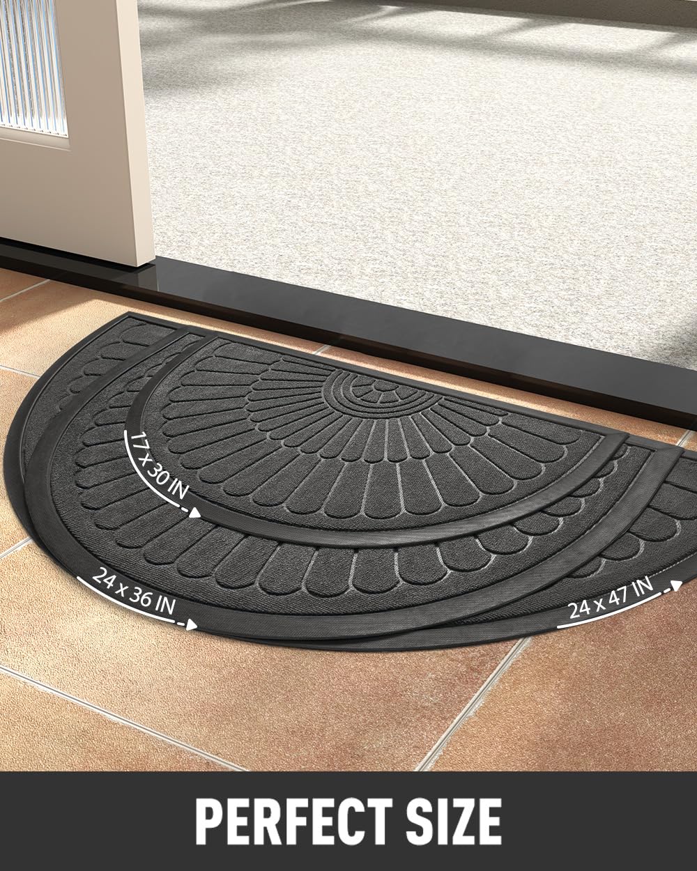 tchdio Door Mat Grey in indoor entryway