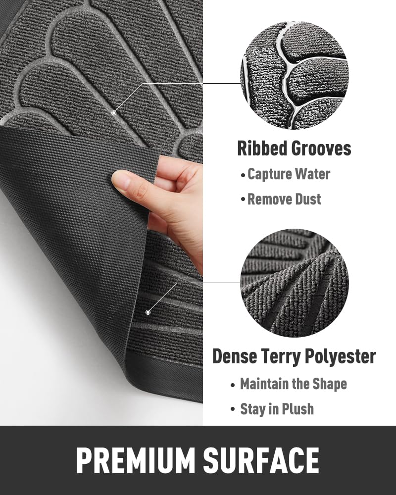 tchdio Door Mat Grey in outdoor setting