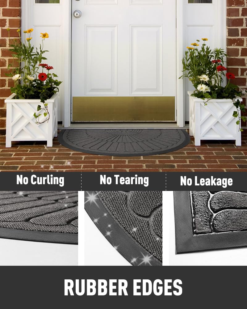 tchdio Door Mat Grey rubber backing