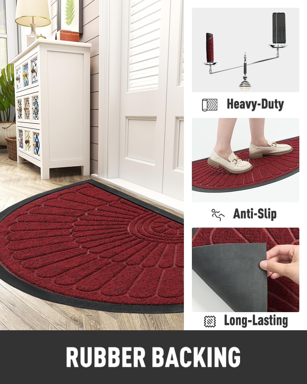 tchdio Door Mat rubber backing detail