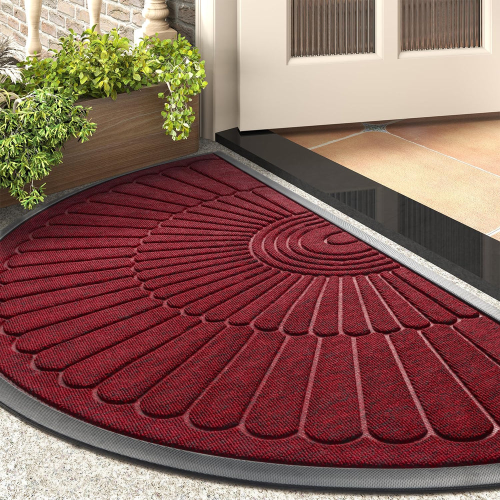 tchdio Door Mat semicircular red 24"x47" front view
