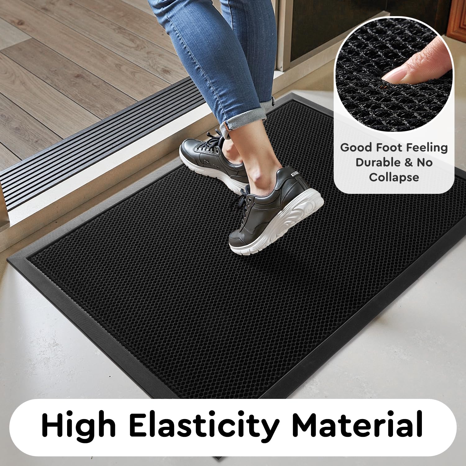 tchdio doormat showing dirt trapping mesh surface