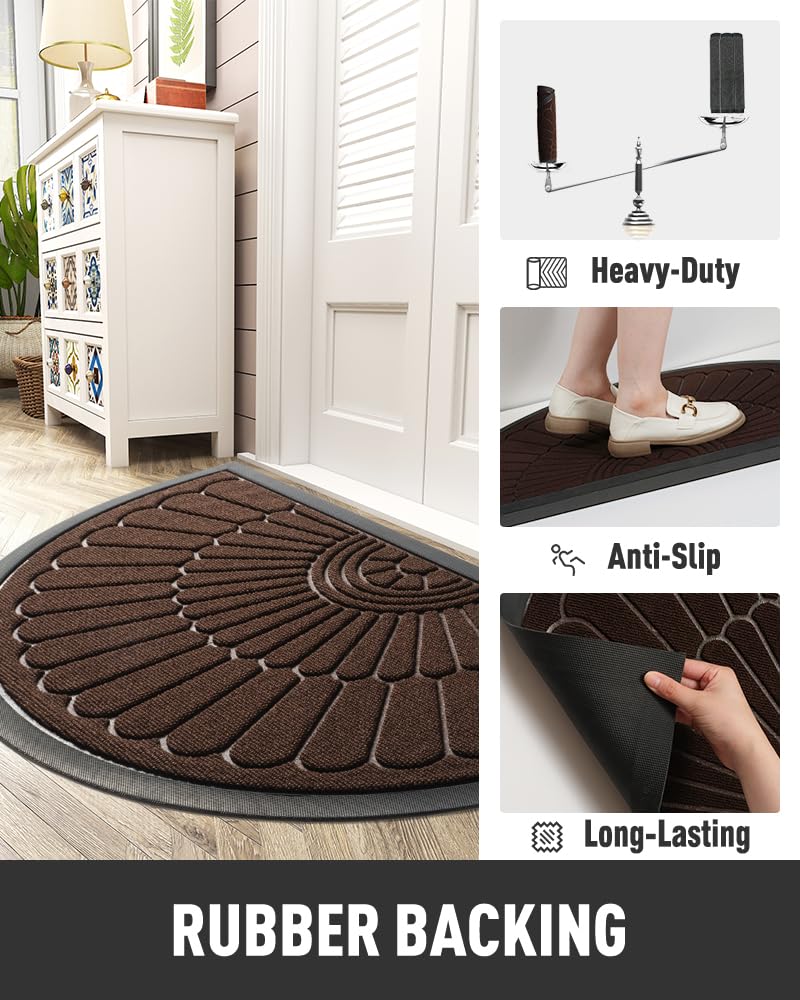 tchdio doormat showing heavy-duty rubber backing