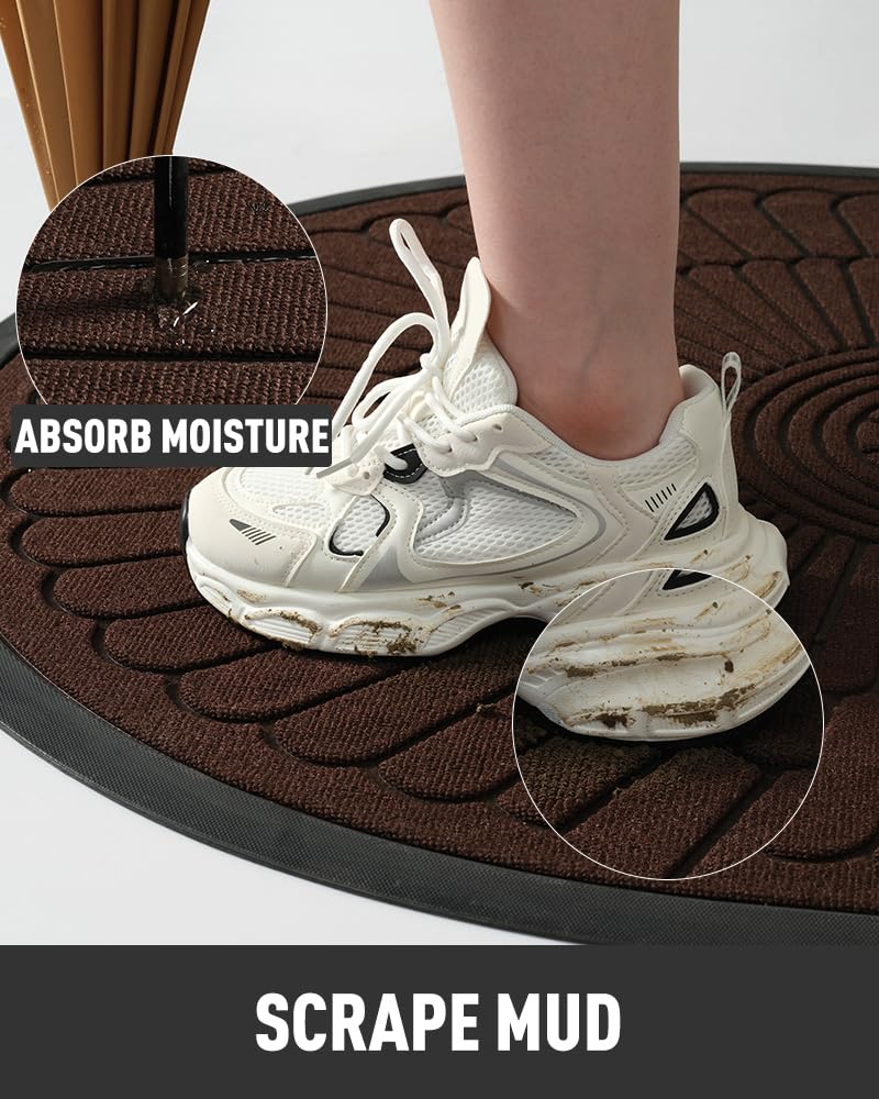 tchdio doormat with ribbed grooves for dirt trapping