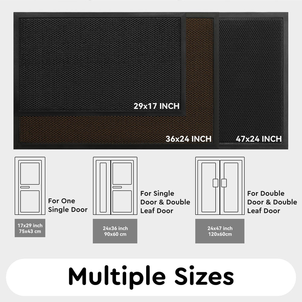tchdio Front Door Mat Grey placed in high-traffic area