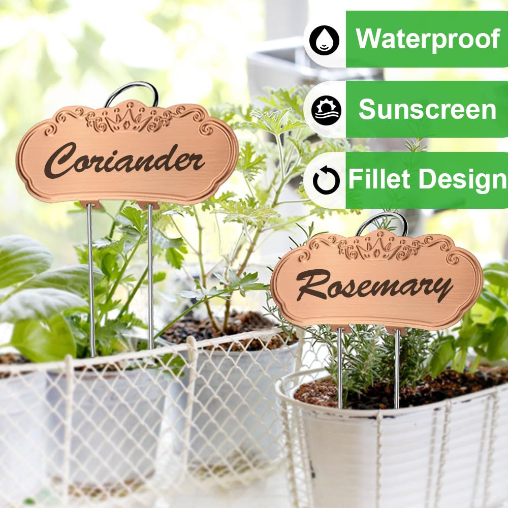 TCYPUHL Metal Plant Labels in garden setting