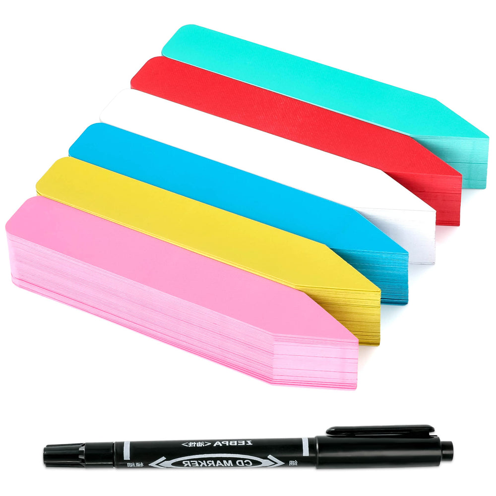 TDHDIKE 300Pcs 4-inch plastic plant labels in mix-colour
