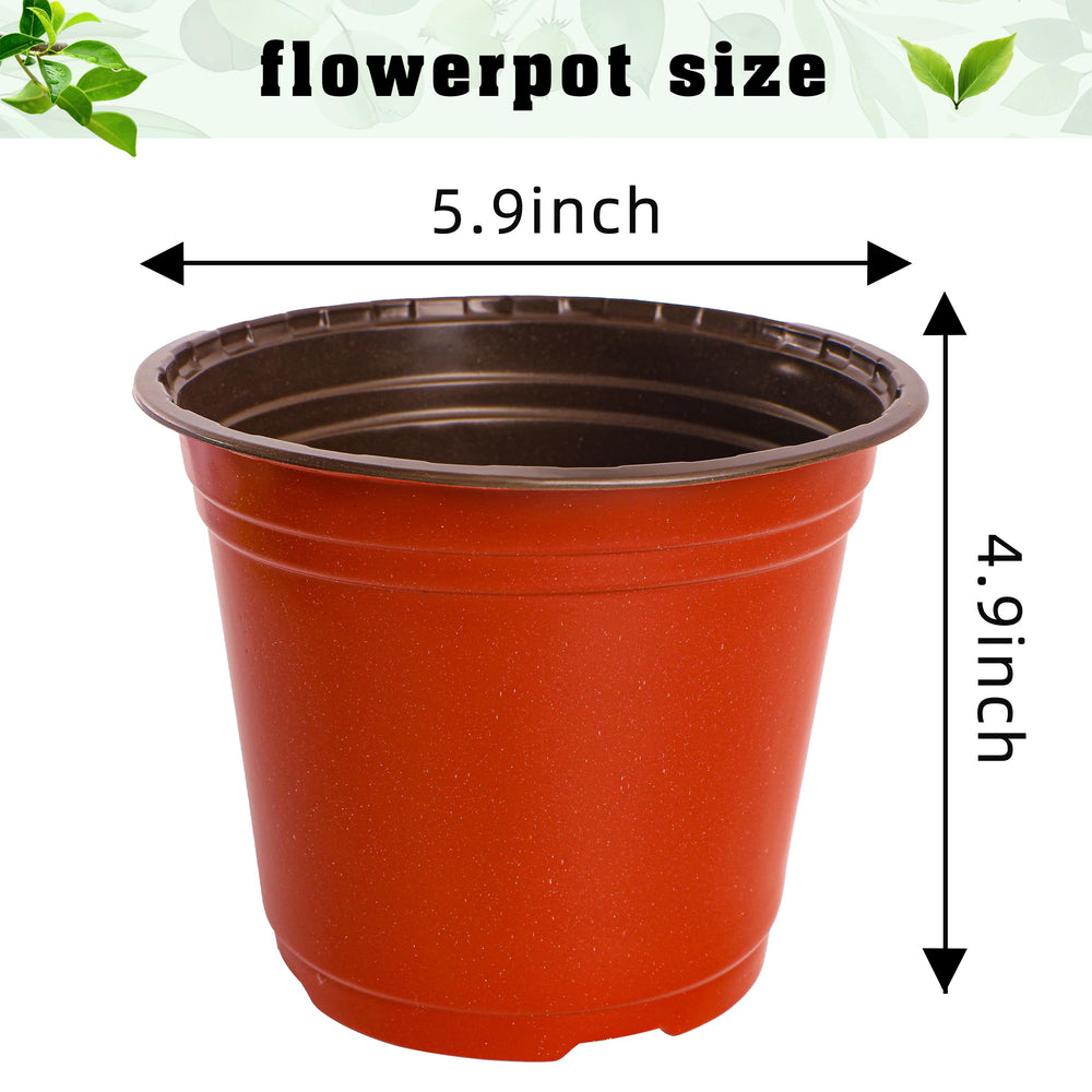 TDHDIKE 6-inch plastic nursery pots with labels
