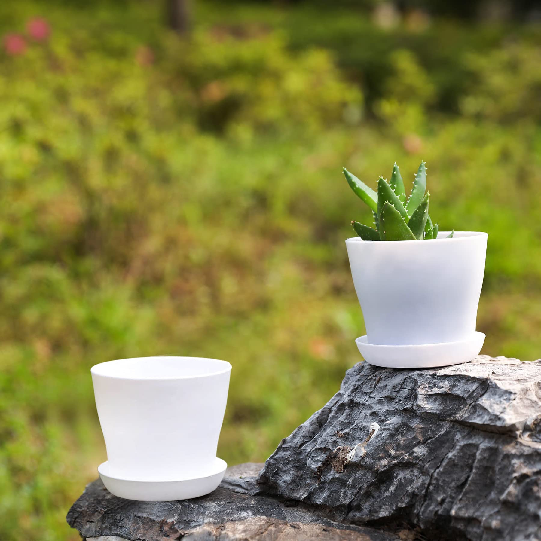 TDHDIKE white pots arranged with plants