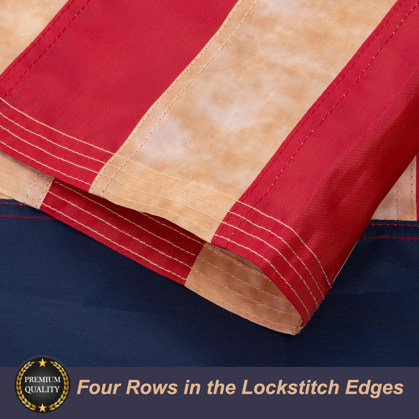 Tea-stained Betsy Ross Flag displayed outdoors