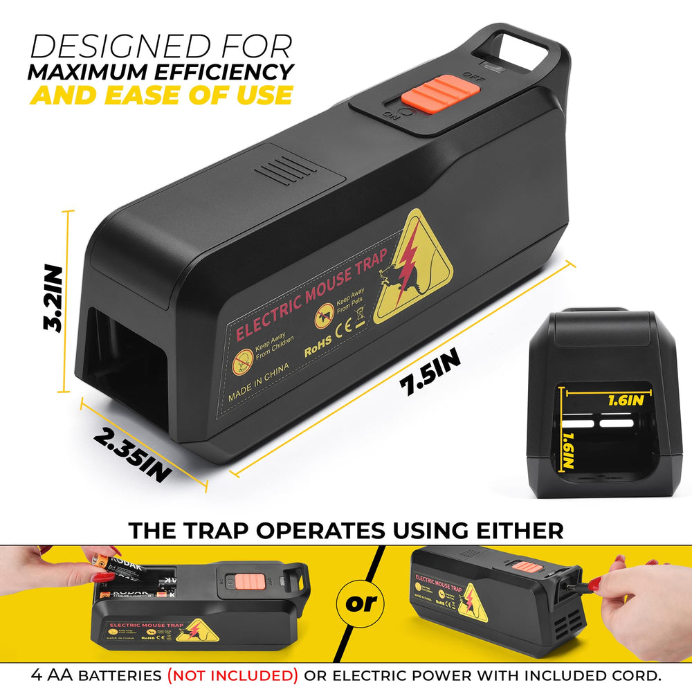 Teal Elite Electric Mouse Trap side view with LED indicator