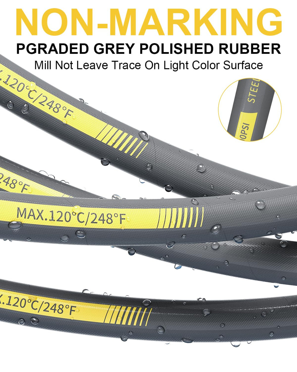 TechSweepPro pressure washer hose on a workbench