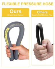 TechSweepPro pressure washer hose showing kink-resistant design